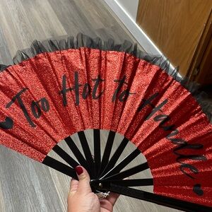 Red and black glitter fan